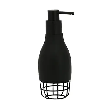 Grid dispenser sapone da appoggio in poliresina e ferro nero codice prod: QG1120NE product photo Foto1 L2