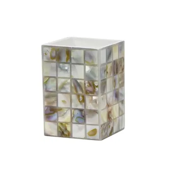 Perl bicchiere da appoggio in poliresina mosaico marrone  codice prod: QD9100MA product photo Foto1 L2