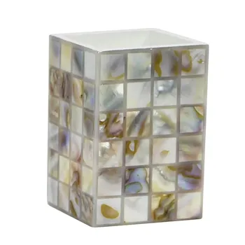 Perl bicchiere da appoggio in poliresina mosaico marrone  codice prod: QD9100MA product photo Foto2 L2
