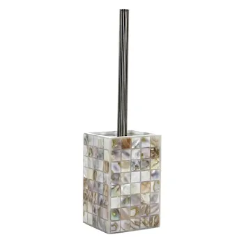 Perl porta scopino da appoggio in poliresina mosaico marrone codice prod: QD9140MA product photo Default L2