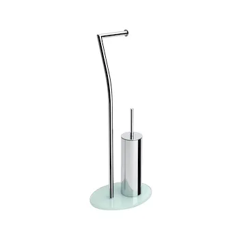 Piantana con porta salviette e porta scopino cromato codice prod: QV086ADW product photo Default L2