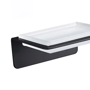 Skyline porta sapone a parete in vetro satinato codice prod: A202110NE product photo Foto1 L2