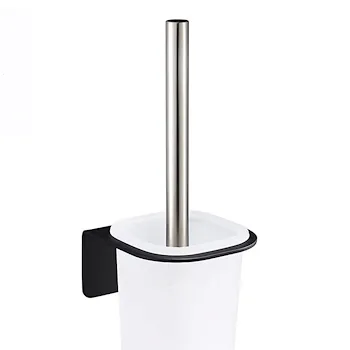 Skyline porta scopino a parete in vetro satinato base nera codice prod: A202140NE product photo Foto1 L2