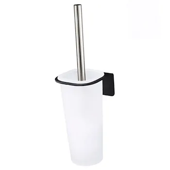 Skyline porta scopino a parete in vetro satinato base nera codice prod: A202140NE product photo Foto2 L2