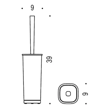 Aliz&eacute; porta scopino da appoggio cromato codice prod: B25060CR-VAN product photo Foto1 L2