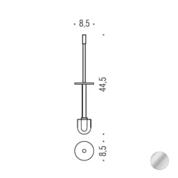 Asta completa con scovolo cromato serie Plus codice prod: W49580CR product photo Default L2