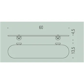 Basic mensola 60 cm cromato codice prod: B27160CR-VAN product photo Foto1 L2