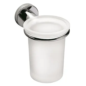 Basic porta bicchiere a parete vetro satinato cromato codice prod: B27020CR-VAN product photo Default L2