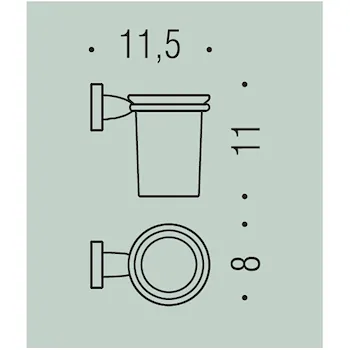 Basic porta bicchiere a parete vetro satinato cromato codice prod: B27020CR-VAN product photo Foto1 L2