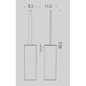 Basic Q porta scopino da muro cromato codice prod: B37070CR product photo Foto1 L2