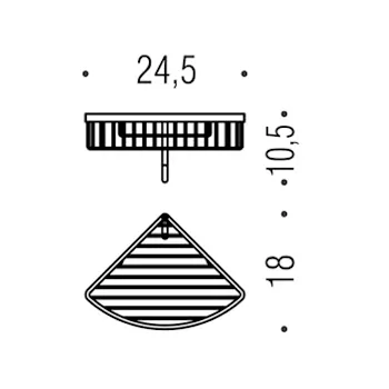 Contract griglia porta oggetti doccia angolare semplice con gancio cromata codice prod: B96160CR product photo Foto1 L2