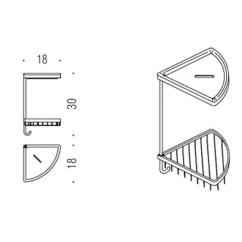 Contract ricambio vaschetta angolare bianco codice prod: B96510-CBL product photo Default L2
