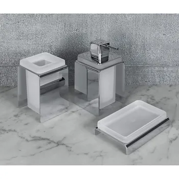 Forever spandisapone da appoggio vetro satinato cromato codice prod: B9334 product photo Foto2 L2