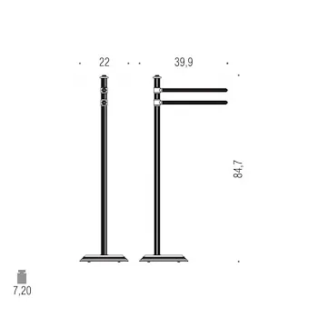 Hermitage piantana con porta salviette a 2 bracci oro codice prod: B33380HPS product photo Foto1 L2