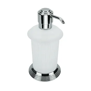 Hermitage porta porta sapone da appoggio vetro acidato naturale/ottone antico codice prod: B93360OA-VAN product photo Default L2