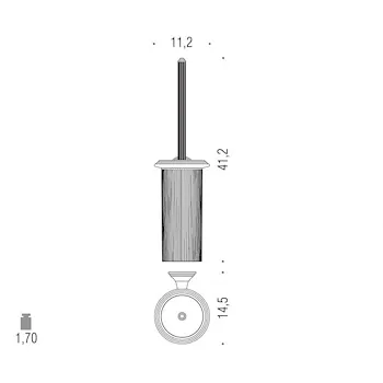 Hermitage porta scopino a parete vetro acidato naturale oro codice prod: B33070HPS-VAN product photo Foto1 L2