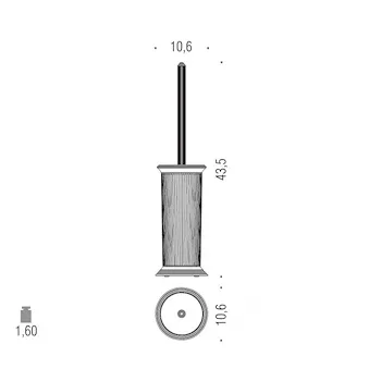 Hermitage porta scopino da appoggio vetro ottone antico codice prod: B33060OA-VAN product photo Foto1 L2
