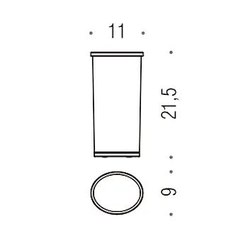 Land ricambio contenitore porta scopino cromato codice prod: B28560CR-VAN product photo Default L2