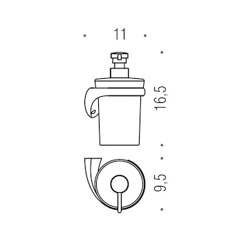 Link dispenser sapone destra a parete cromato codice prod: B9310DCR-VAN product photo Foto1 L2
