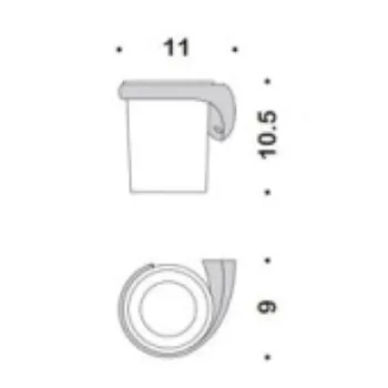 Link porta bicchiere a parete sinistra cromato codice prod: B2402SCR-VAN product photo Foto1 L2