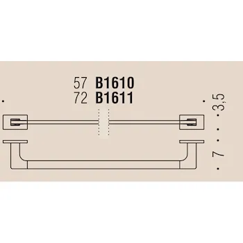 Look b1610 portas alviette 57 cm  grafite mat codice prod: B16100GM product photo Foto1 L2