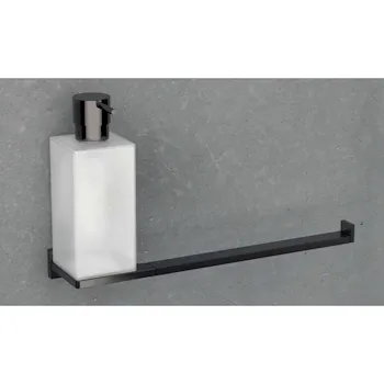 Look dosatore sapone porta salviette 32 cm vetro acidato naturale grafite codice prod: B16740GL-VAN product photo Default L2