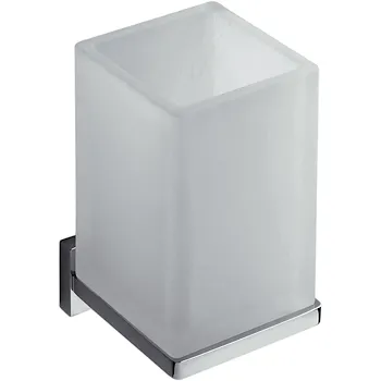 Look porta bicchiere a parete vetro acidato naturale bianco opaco codice prod: B16020BM-VAN product photo Default L2