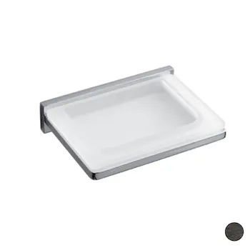 Look porta sapone a parete vetro acidato naturale grafite opaco codice prod: B16010GM-VAN product photo Default L2