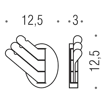 Luna appendiabiti trio cromato codice prod: CB17 product photo Foto1 L2