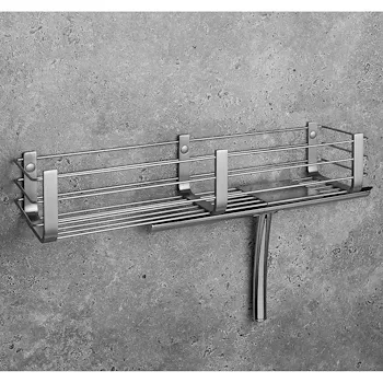 Mensola con gancio tergivetro per cestino doccia inox lucido codice prod: B96440IX product photo Foto3 L2