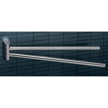 Mini porta salviette 34 cm doppio a snodo cromato codice prod: B40120CR product photo Default L2