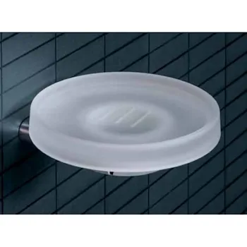 Mini porta sapone a parete vetro acidato grafite codice prod: B40010HPS1VAN product photo Default L2