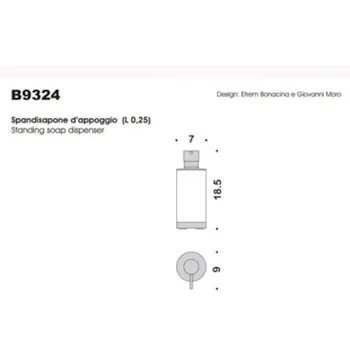 Nordic dispenser sapone da appoggio nero opaco codice prod: B93240CR-CNO product photo Foto1 L2