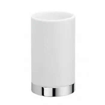 Nordic porta bicchiere appoggio bianco opaco cromato codice prod: B52410CR-CBO product photo Default L2