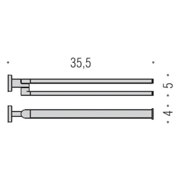 Nordic porta salviette doppio 35,5 cm a snodo cromato codice prod: b52120cr product photo Foto1 L2
