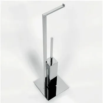 Piantana porta rotolo e scopino cromata da appoggio serie Miniq codice prod: B50180CR product photo Default L2