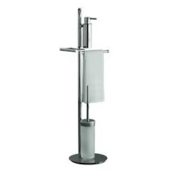 Planets piantana con porta salviette, portasapone e portascopino cromata codice prod: B98490CR product photo Default L2