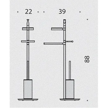 Planets piantana con porta salviette, sapone, rotolo e porta scopino cromata codice prod: B98330CR product photo Foto1 L2