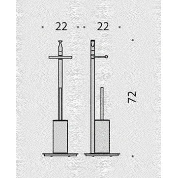 Planets piantana con spandisapone porta salviette, rotolo e porta scopino cromata codice prod: B98190CR product photo Foto1 L2