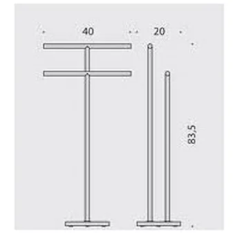 Plus piantana con due porta salviette cromata codice prod: W49380CR product photo Foto1 L2