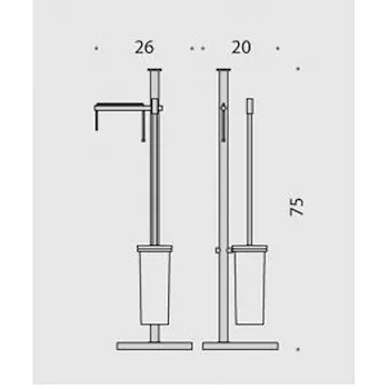 Plus piantana con porta rotolo e porta scopino cromata codice prod: W49350CR product photo Foto1 L2