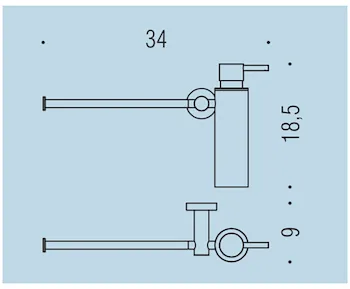Plus porta salviette 34 cm con spandisapone grafite codice prod: W49750GL product photo Foto1 L2