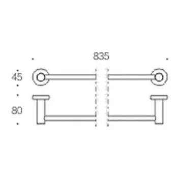 Plus porta salviette 83,5 cm cromato codice prod: W49120CR product photo Foto1 L2