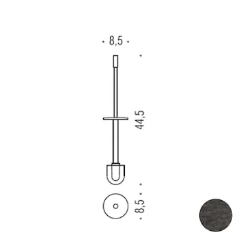 Plus ricambio manico con ciuffo grafite opaco codice prod: W49580GM product photo Default L2