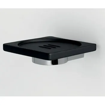 Porta sapone parete nero resina finitura cromata serie Miniq codice prod: B50010CR-RNE product photo Default L2
