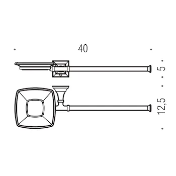 Portofino porta salviette 40 cm con porta sapone destra bidet cromato codice prod: B3274DCR-VAN product photo Foto1 L2