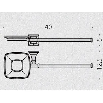 Portofino porta salviette 40 cm con porta sapone sinistra bidet cromato codice prod: B3274SCR-VAN product photo Foto1 L2