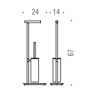 Square piantana con porta rotolo e porta scopino zirconium codice prod: B99070HPS1 product photo Foto1 L2