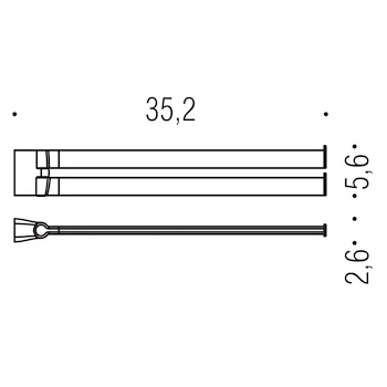 Trenta porta salviette 35,2 cm doppio a snodo cromato codice prod: B30120CR product photo Foto1 L2