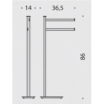 Units piantana con porta salviette a 2 bracci cromata codice prod: B91030CR product photo Foto1 L2